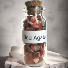 Akaatti, punainen kivisirupullo 5 cm