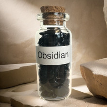 Obsidiaani kivisirupullo 5 cm 