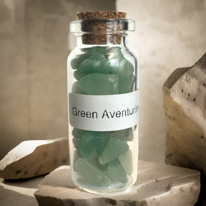 Aventuriini, vihreä kivisirupullo 5 cm
