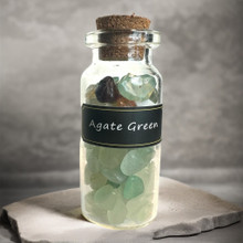 Akaatti, vihreä kivisirupullo 5 cm 