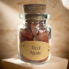 Akaatti, punainen kivisirupullo 3cm	