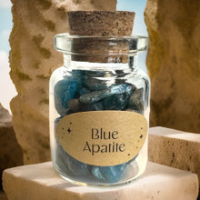 Apatiitti, sininen kivisirupullo 3cm	