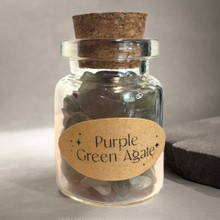 Akaatti, purppura-vihreä kivisirupullo 3cm	