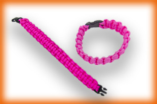 Paracord-selviytymisranneke pinkki