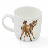 Wrendale lehmä ja kukat muki