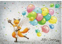 Kettu ja ilmapallot kortti