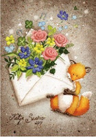 Kettu ja kukkaiskuori kortti