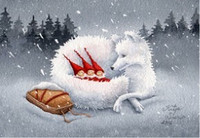 Naali ja joulutontut kortti