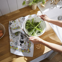 Keittiöpyyhe maalaistalon eläimet