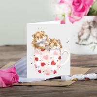 Wrendale hamsterit mukissa-minikortti