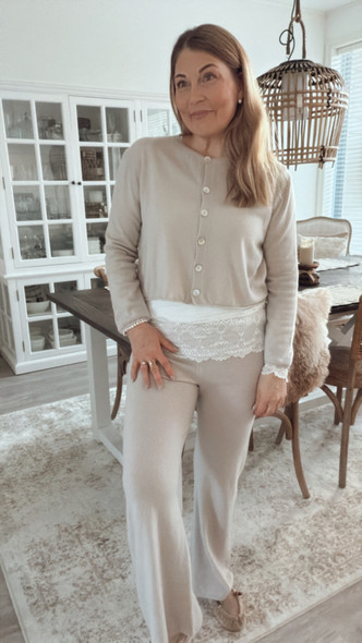 LAURE MERINOWOOL CARDIGAN CEMENT