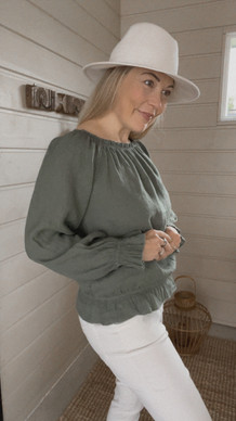 NOEMI LINEN BLOUSE KHAKI