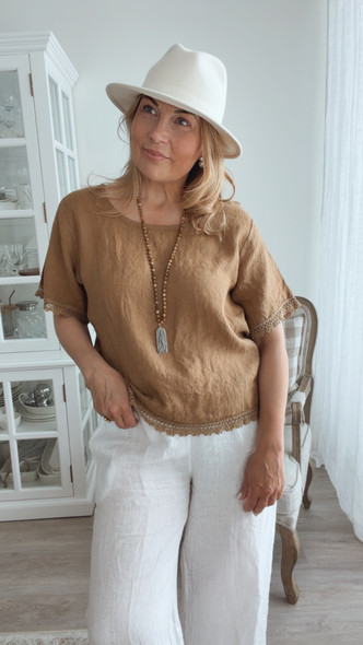 AMBRE LINEN SHIRT CAMEL