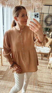 MADELINE COTTON BLOUSE CAMEL