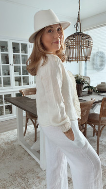 SOFIA LINEN BLOUSE MILKY