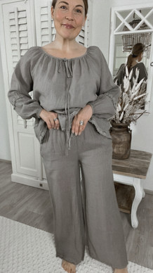 JOSIE LINEN PANTS TAUPE