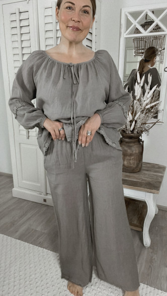 JOSIE LINEN PANTS TAUPE