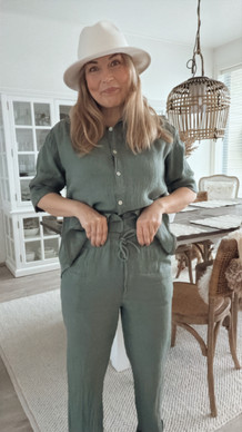 LINDSAY LINEN JOGGERS KHAKI