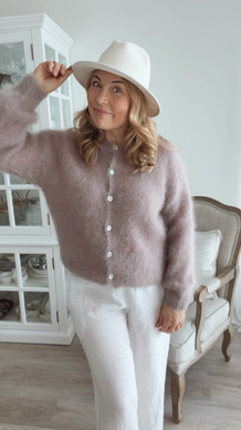 JOSEFIN MOHAIRNEULETAKKI VAALEA TAUPE