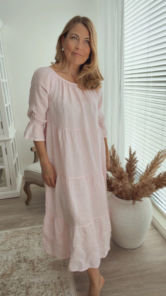 CAPRI LINEN DRESS ROSE