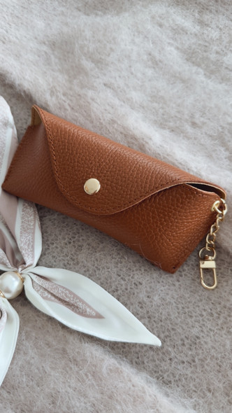 CASE FOR GLASSES COGNAC