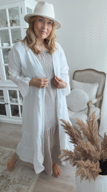 BETHINA LINEN KAFTAN WHITE