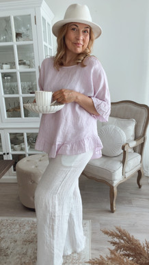 ABRIL LINEN BLOUSE LIGHT MAUVE