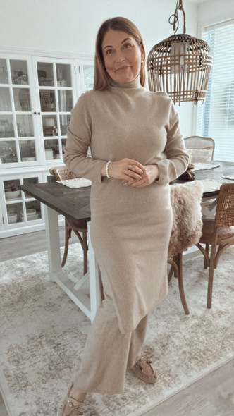 MILA MERINOWOOL KNITTED TUNIC TAUPE