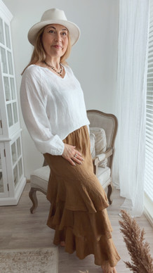 RENEE LINEN SKIRT CAMEL