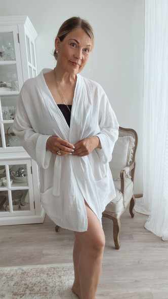 KIMBER PUUVILLAKIMONO VALKOINEN