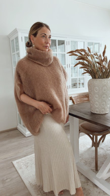 BENEDETTA KID MOHAIR PONCHO CAMEL