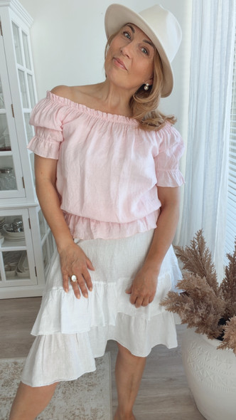CATRIN LINEN BLOUSE ROSE