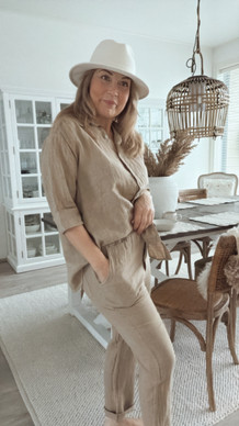 LINDSAY LINEN JOGGERS CASHMERE