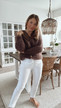 JOSEFIN KID MOHAIR KNITTED JACKET BROWN