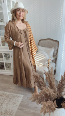 BETHINA LINEN KAFTAN CAMEL