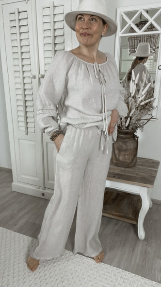 JOSIE LINEN PANTS BEIGE