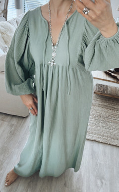 INGRID COTTON DRESS MATCHA