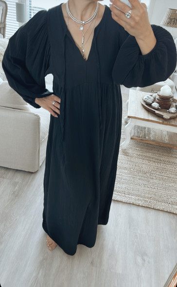 INGRID COTTON DRESS BLACK