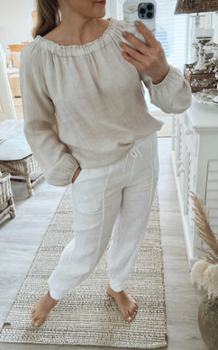 SELINA LINEN PANTS WHITE