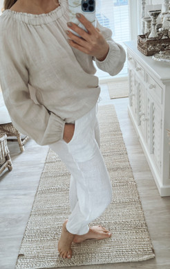 SELINA LINEN PANTS WHITE
