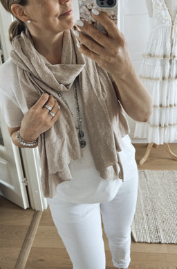 FANNY LINEN SCARF BEIGE