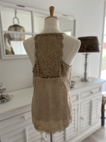 MONA SATIN TOP CAMEL