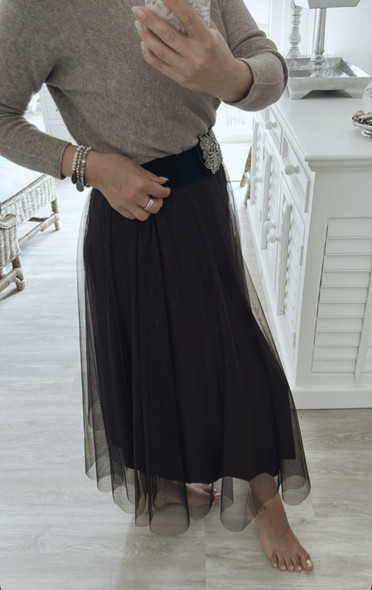 CARLA TULLE SKIRT BROWN