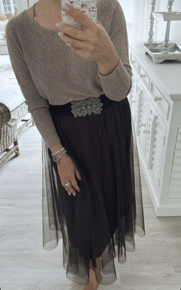 CARLA TULLE SKIRT BROWN