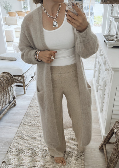BIANCA WOOL KNITTED PANTS BEIGE