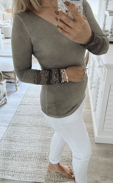 SIBYL DRESS BLOUSE TAUPE