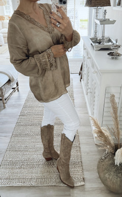 AMY SATIN BLOUSE LIGHT CAMEL