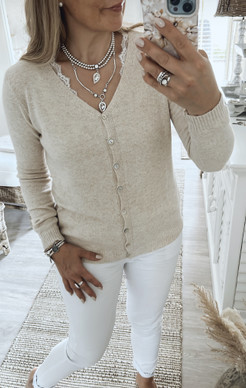 NELLA WOOL CARDIGAN BEIGE
