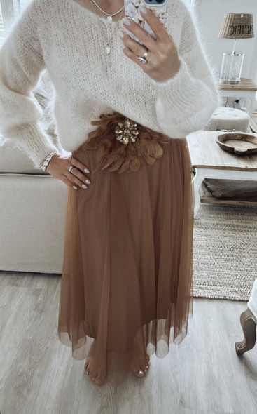 CARLA TULLE SKIRT CAMEL