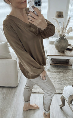 RENATA SATIN BLOUSE CAMEL
